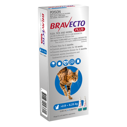 Bravecto - Plus for Medium Cats (2pk)