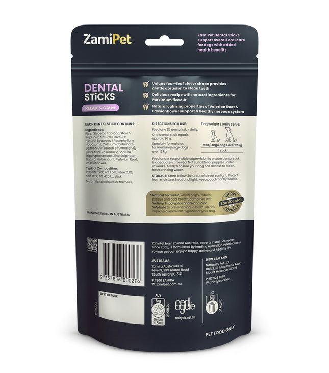 ZamiPet - Dental Sticks Relax & Calm Med/Lrg Dogs (200g)