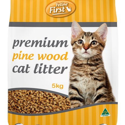 Feline First Premium Pine Wood Cat Litter 5kg