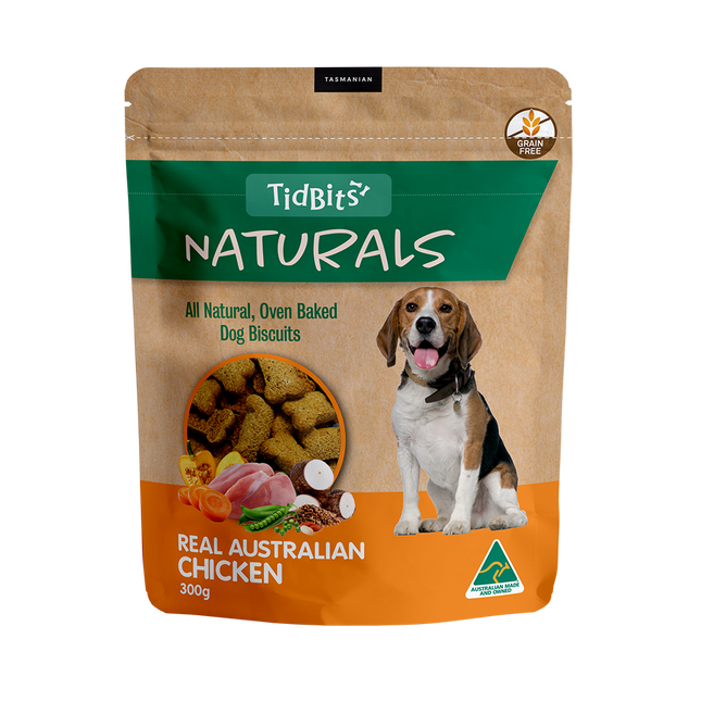 TidBits - Naturals Grain Free Chicken Dog Biscuits (300g)