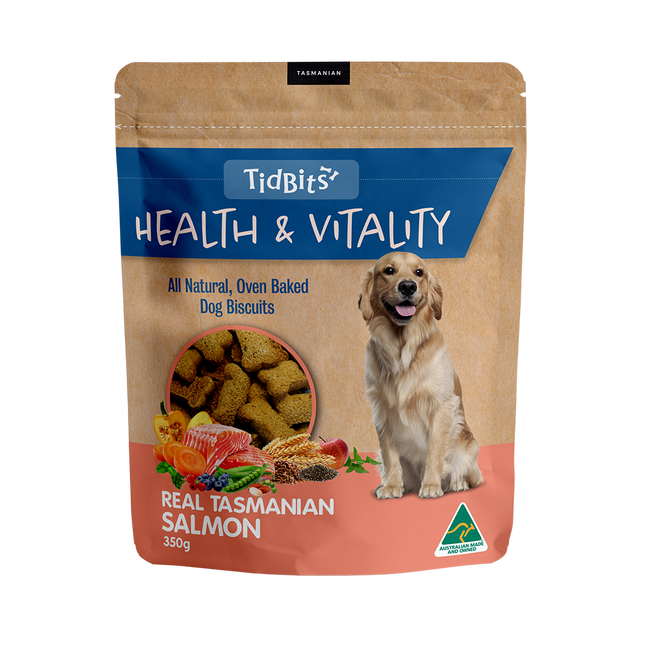 TidBits - Health & Vitality Salmon Dog Biscuits (350g)