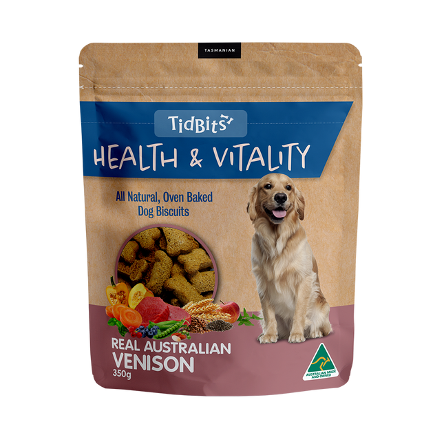 TidBits - Health & Vitality Venison Dog Biscuits (350g)