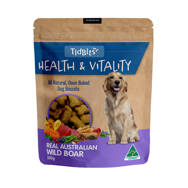 TidBits - Health & Vitality Wild Boar Dog Biscuits (350g)