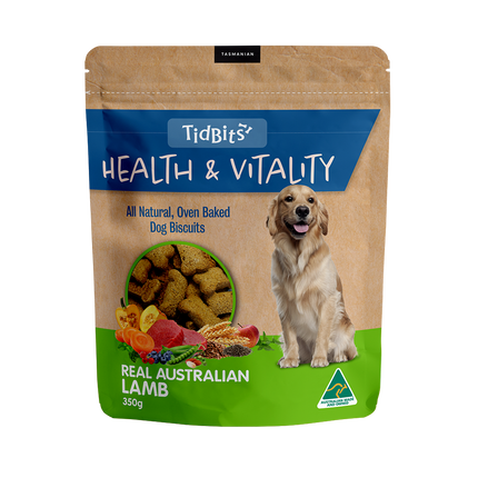 TidBits - Health & Vitality Lamb Dog Biscuits (350g)