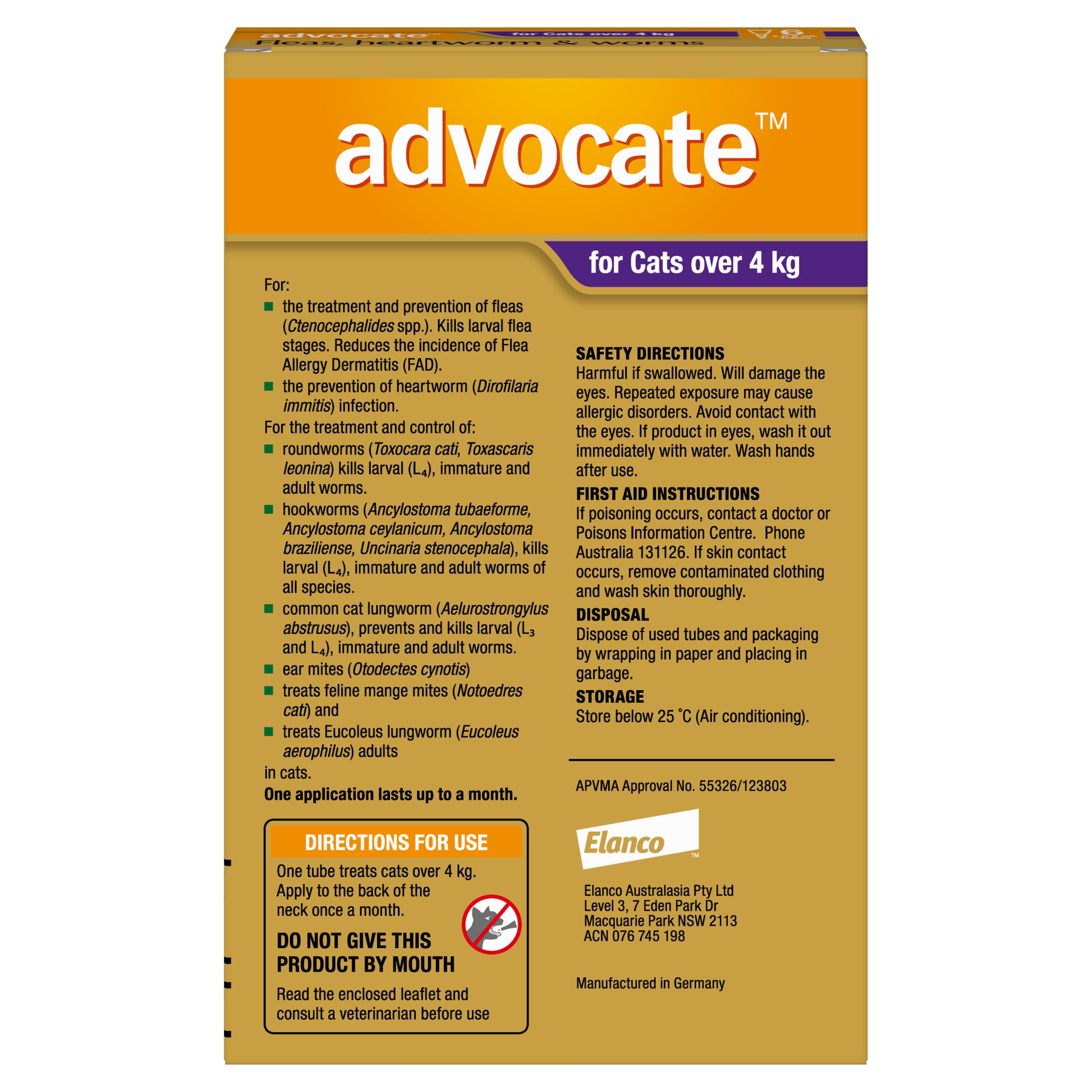 Advocate Cat over 4kg (6pk) – Pets Domain