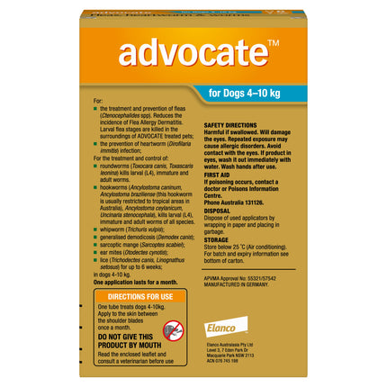 Advocate - Dog 4-10kg (6pk)