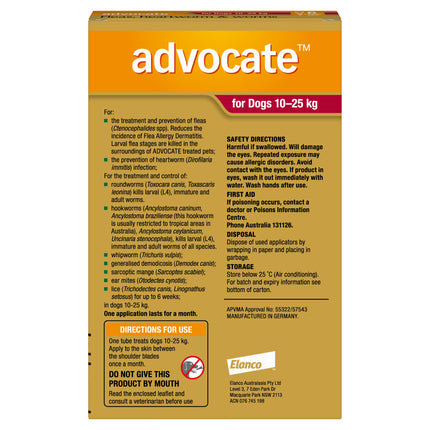 Advocate - Dog 10-25kg (6pk)