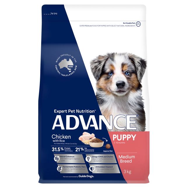 ADVANCE - Puppy Medium Breed Chicken with Rice Dog Dry Food (3kg)