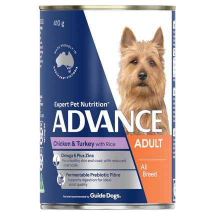 ADVANCE - Adult All Breed Chicken & Turkey with Rice Dog Wet Food (410g)