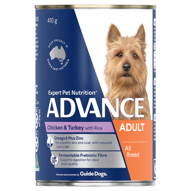 ADVANCE - Adult All Breed Chicken & Turkey with Rice Dog Wet Food (410g)