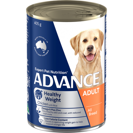 ADVANCE - Healthy Weight Adult All Breed Chicken with Rice Dog Wet Food (405g)