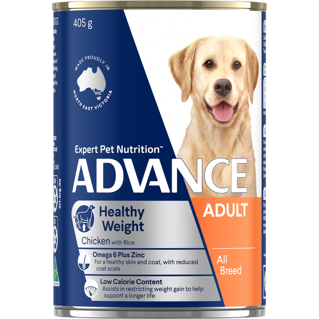 ADVANCE - Healthy Weight Adult All Breed Chicken with Rice Dog Wet Food (405g)