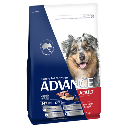 ADVANCE - Adult Medium Breed Lamb with Rice Dog Dry Food (3kg)
