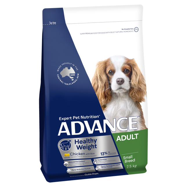 ADVANCE - Healthy Weight Adult Small Breed Chicken with Rice Dog Dry Food (2.5kg)