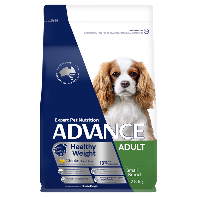ADVANCE - Healthy Weight Adult Small Breed Chicken with Rice Dog Dry Food (2.5kg)