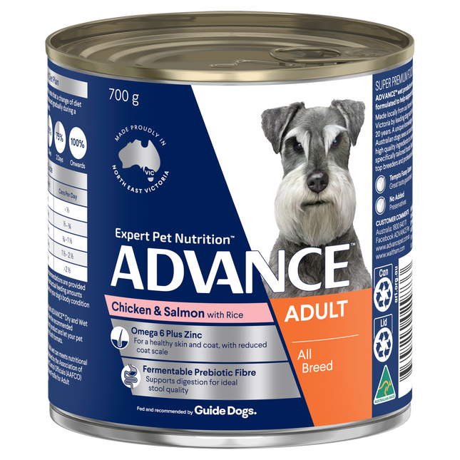 ADVANCE - Adult All Breed Chicken & Salmon with Rice Dog Wet Food (700g)