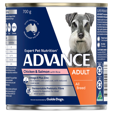 ADVANCE - Adult All Breed Chicken & Salmon with Rice Dog Wet Food (700g)