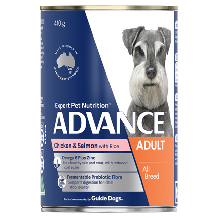 ADVANCE - Adult All Breed Chicken & Salmon with Rice Dog Wet Food (410g)
