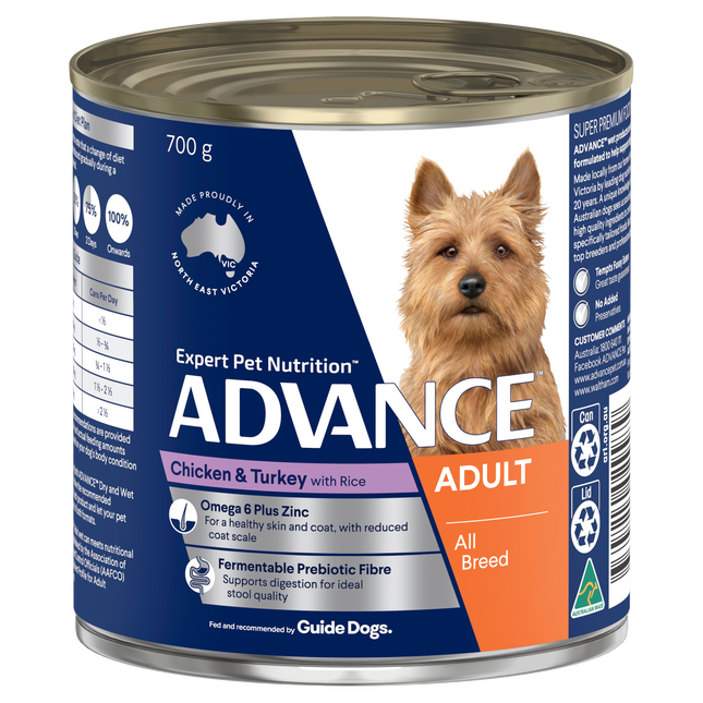 ADVANCE - Adult All Breed Chicken & Turkey with Rice Dog Wet Food (700g)