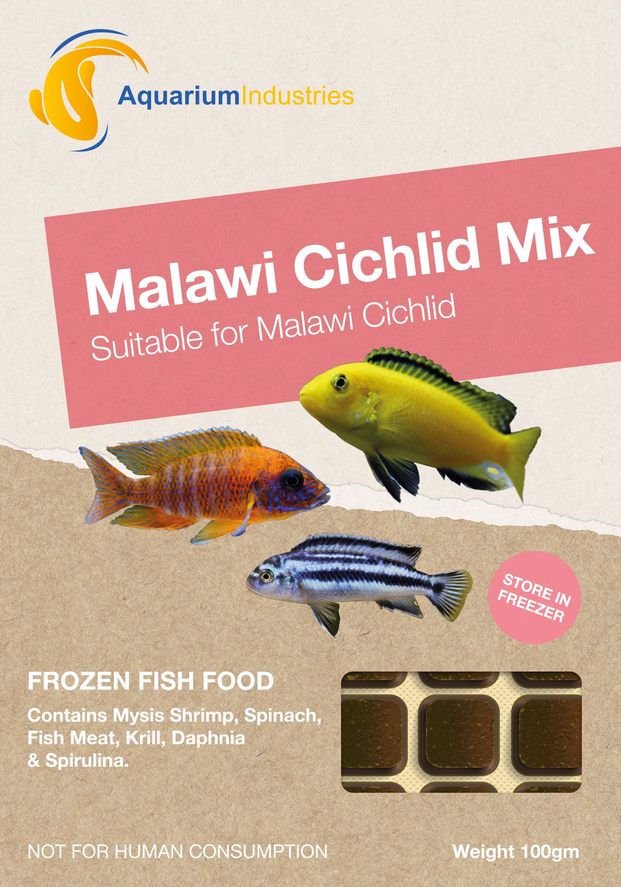 Frozen Malawi Cichlid Mix (100g) – Pets Domain - Main Image