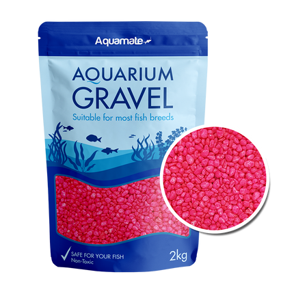 Aquamate - Coloured Gravel 2kg (Fluro Pink)