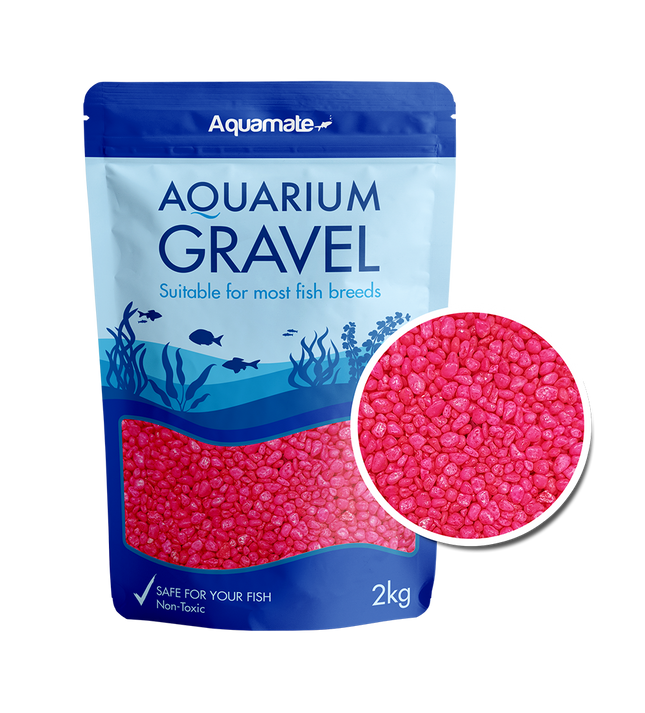 Aquamate - Coloured Gravel 2kg (Fluro Pink)