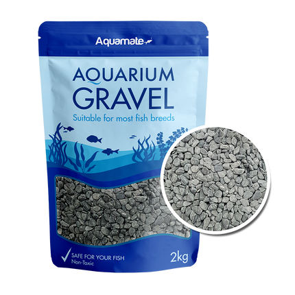 Aquamate - Natural Gravel 2kg (Dark Black)