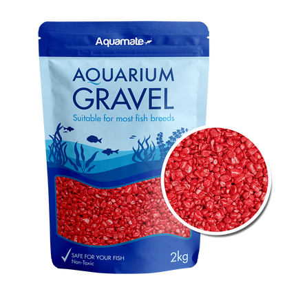 Aquamate - Coloured Gravel 2kg (Red)