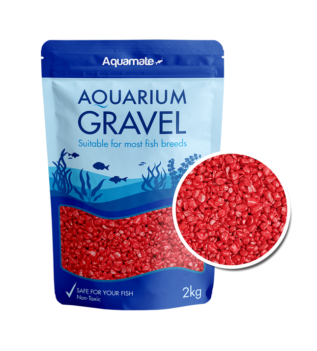 Aquamate - Coloured Gravel 2kg (Red)