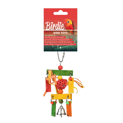 Birdie - Rainbow Wicker Ball Dangler Bird Toy
