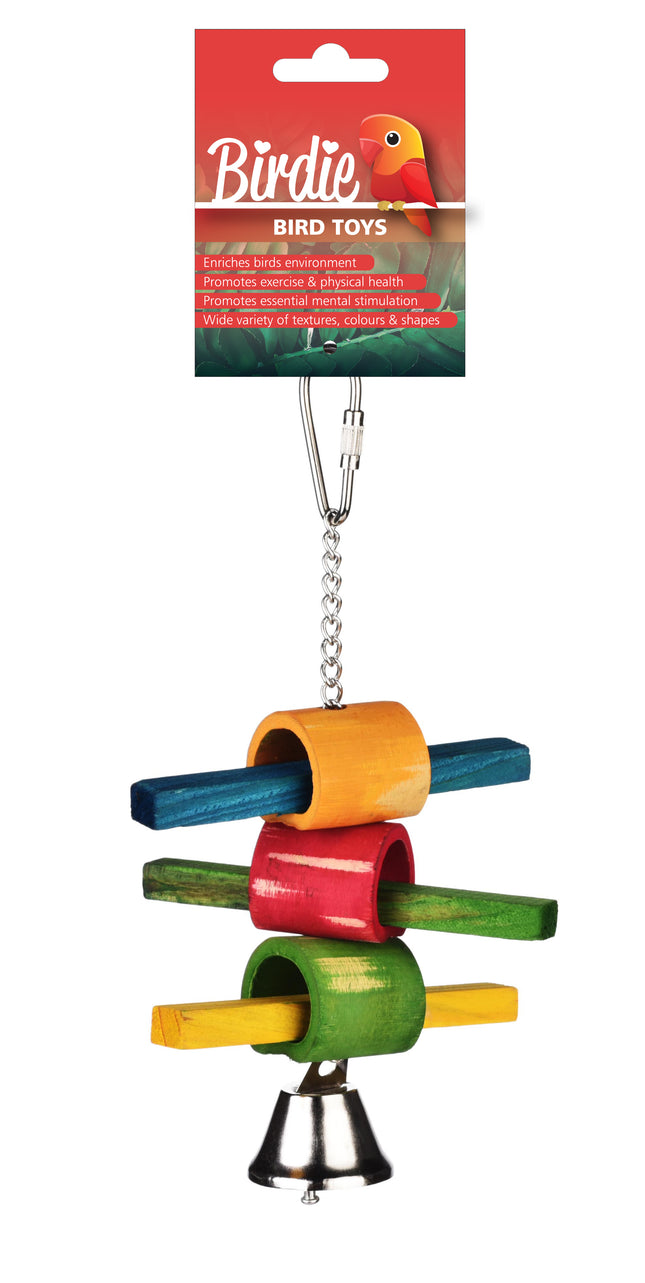 Birdie - Rainbow Stick 'n Ring Bird Toy