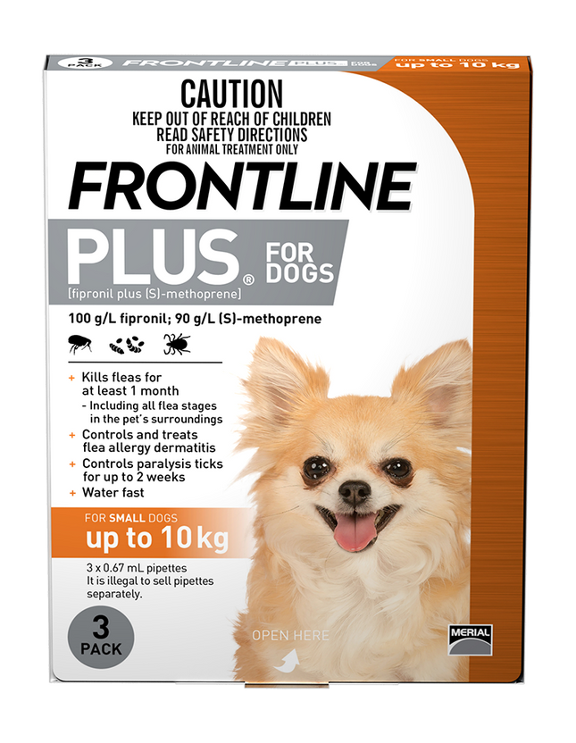 Frontline Plus - Dog up to 10kg (3pk)