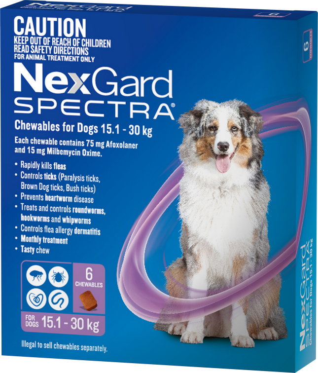NexGard Spectra - Chewables for Dogs (15.1-30kg) (6pk)