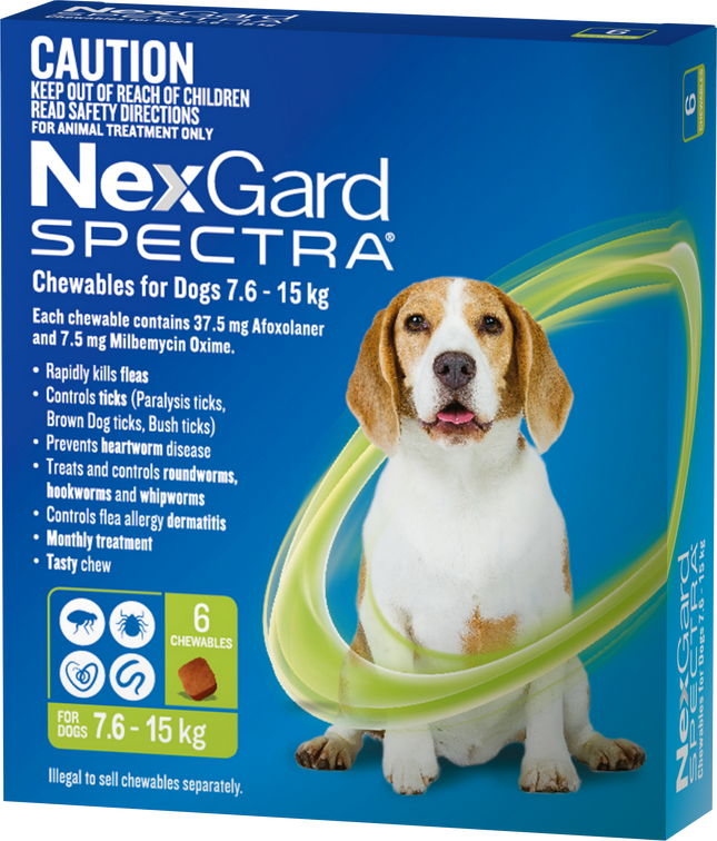 NexGard Spectra - Chewables for Dogs (7.6-15kg) (6pk)