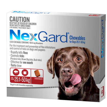 NexGard Chewables Dog - 25.1-50kg (6pk)