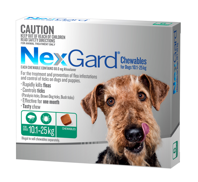 NexGard Chewables Dog - 10.1-25kg (6pk)