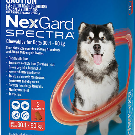 NexGard Spectra - Chewables for Dogs (30.1-60kg) (3pk)