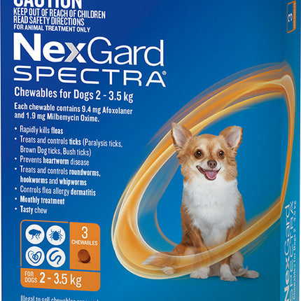 NexGard Spectra - Chewables for Dogs (2-3.5kg) (3pk)