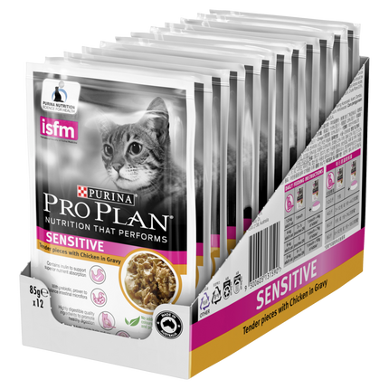 PRO PLAN - Adult Sensitive Chicken in Gravy Cat Wet Food (85g x 12pk)
