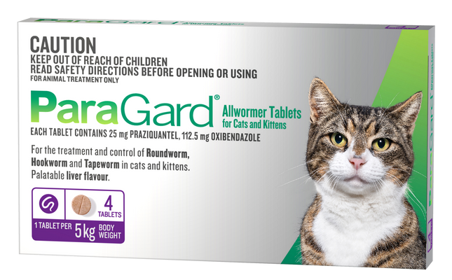 ParaGard - All Wormer Cat (Up to 5kg) (4pk)