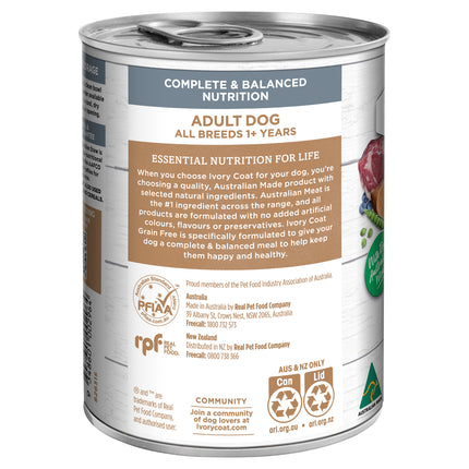 Ivory Coat - Grain Free Adult Wet Dog Food Lamb & Sardine Stew (400g)