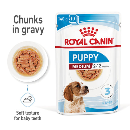 Royal Canin - Medium Puppy Dog Wet Food (140g x 10pk)