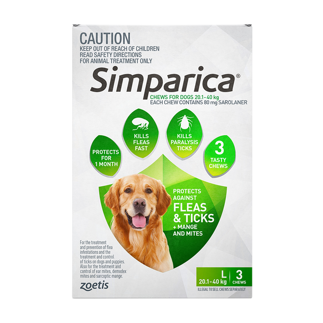 Simparica - Chews for Large Dogs 20.1-40kg (3pk)