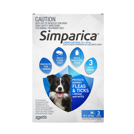 Simparica - Chews for Medium Dogs 10.1-20kg (3pk)