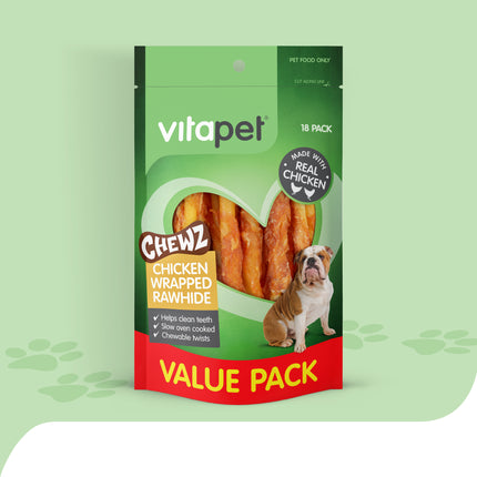 VitaPet - Chicken Wrapped Rawhide Dog Treat (18pk)