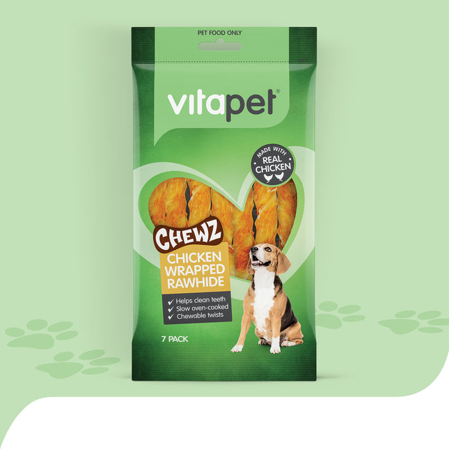 VitaPet - Chewz Chicken Wrapped Rawhide Twist Dog Treat (7pk)